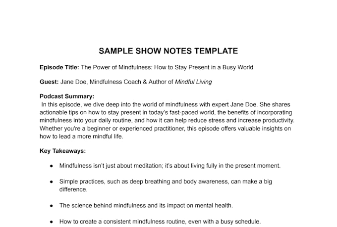 write clear SEO friendly podcast show notes in 24 hours